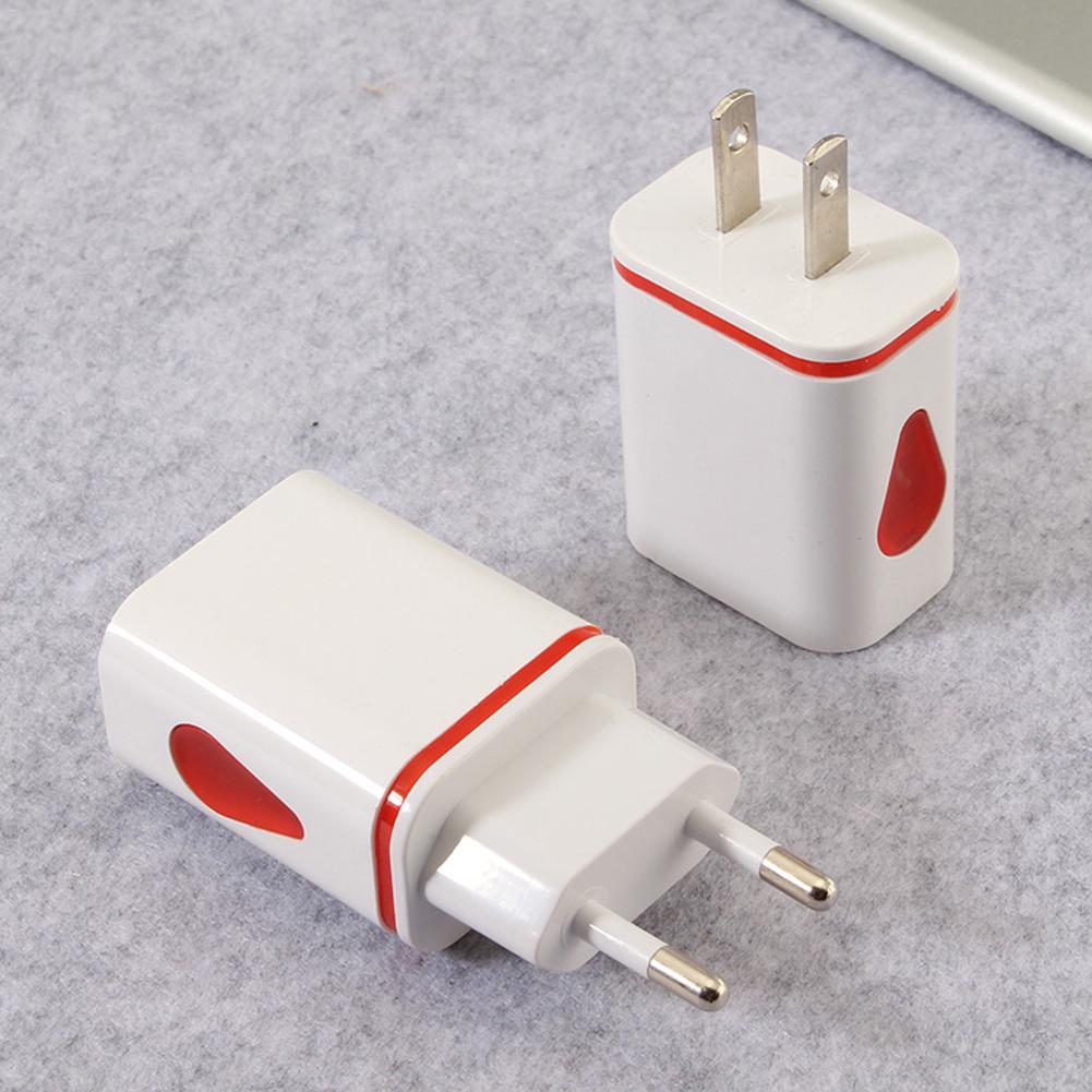 Phone Universal 2.1A 5V LED 2 USB Charger Household and Travelling Fast Charging Device Travel Adapter EU/ US Plug USB Charger